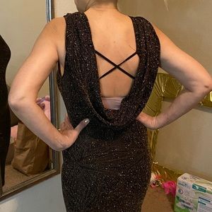 Sparkle shiny black party dress